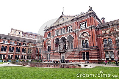 The John Madejski Garden at internal courtyard of Victoria and Albert Museum, world`s largest museum of decorative arts and design Editorial Stock Photo